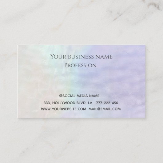 ミニマルシンプル主義の高級ホログラフィカスタムックのロゴ ロイヤリティカード (裏面)