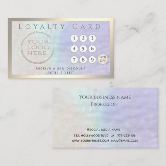 ミニマルシンプル主義の高級ホログラフィカスタムックのロゴ ロイヤリティカード (正面/裏面)