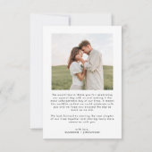 ミニマルシンプル主義クラス結婚2写真 サンキューカード (裏面)