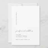 ミニマルシンプル主義クリーン結婚式招待状 招待状 (正面)
