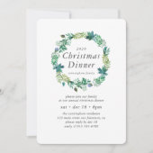 ミニマルシンプル主義シックリースクリスマスディナー 招待状 (正面)