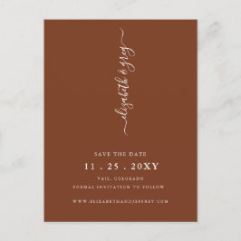 ミニマルシンプル主義テラコッタ日付を保存 案内ポストカード