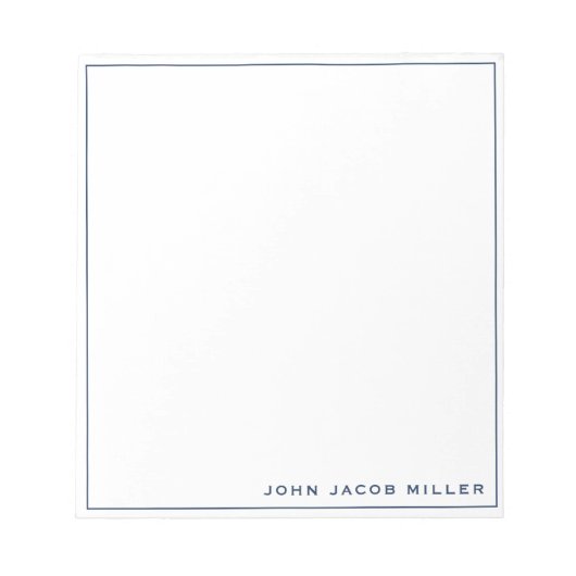 ミニマルシンプル主義ネイビーブルー ノートパッド (正面)