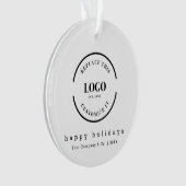 ミニマルシンプル主義ハッピーホリデーカスタムズのロゴ オーナメント (正面)