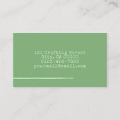 ミニマルシンプル主義パステルグリーンキュートハートグラフィック 名刺 (裏面)