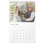 ミニマルシンプル主義フォトカカッコいいースタイポグラフィ カレンダー (1月 2026)