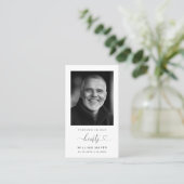 ミニマルシンプル主義フォト葬儀祈りの言葉カード 名刺 (スタンド正面)