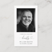 ミニマルシンプル主義フォト葬儀祈りの言葉カード 名刺 (正面)