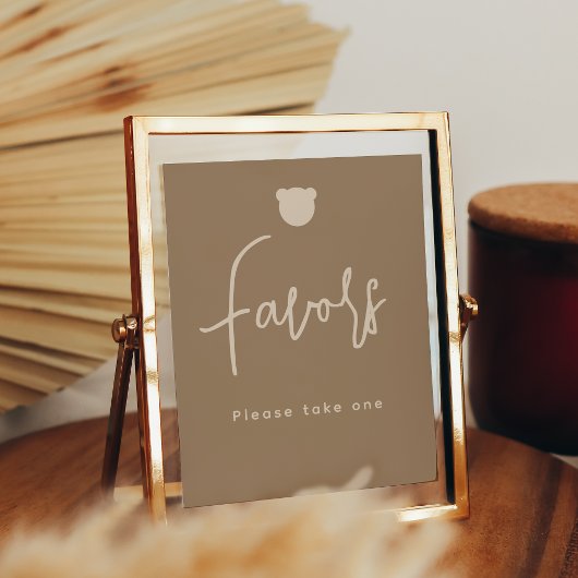 ミニマルシンプル主義ベアーベビーシャワー特典 ポスター