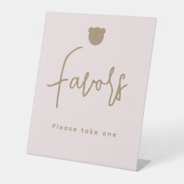 ミニマルシンプル主義ベアーベビーシャワー特典 台座サイン