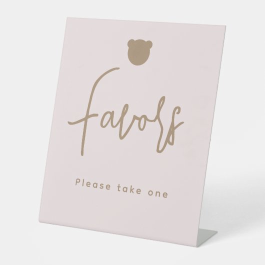 ミニマルシンプル主義ベアーベビーシャワー特典 台座サイン (正面)