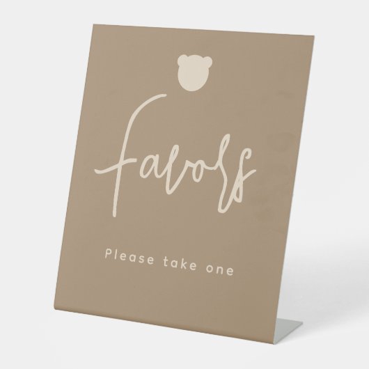 ミニマルシンプル主義ベアーベビーシャワー特典 台座サイン (正面)