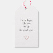 ミニマルシンプル主義ホワイトバレンタインズデイラブハート ギフトタグ (正面)