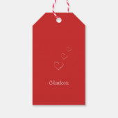 ミニマルシンプル主義ホワイトバレンタインズデイラブハート ギフトタグ (裏面)