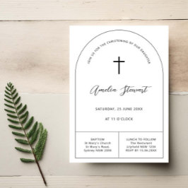 ミニマルシンプル主義ラインアーチバプテスマ《キリスト教》洗礼式や命名式 招待状