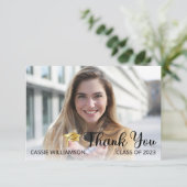 ミニマルシンプル主義1枚の写真卒業 サンキューカード (スタンド正面)