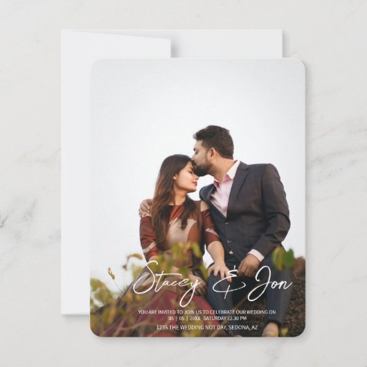 ミニマルシンプル主義 | 写真パーソナライズされた招待状 (正面)