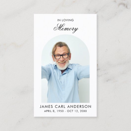 ミニマルシンプル写真アーチ記念祈りの言葉カード 名刺 (正面)