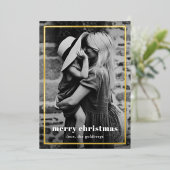 ミニマルシンプル写真エレガントChristmas 箔シーズンカード (立ち正面)