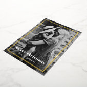 ミニマルシンプル写真エレガントChristmas 箔シーズンカード (回転した状態)