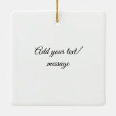 ミニマルシンプル写真コラージュは日付の入力を保存 セラミックオーナメント (裏面)