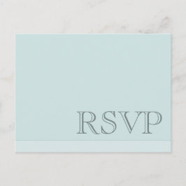 ミニマルシンプル基本ブルーグレーRSVP インビテーションポストカード