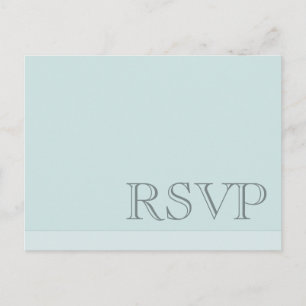 ミニマルシンプル基本ブルーグレーRSVP インビテーションポストカード