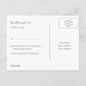 ミニマルシンプル基本中立RSVP インビテーションポストカード (裏面)