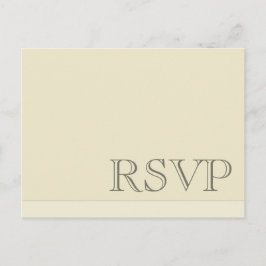 ミニマルシンプル基本中立RSVP インビテーションポストカード