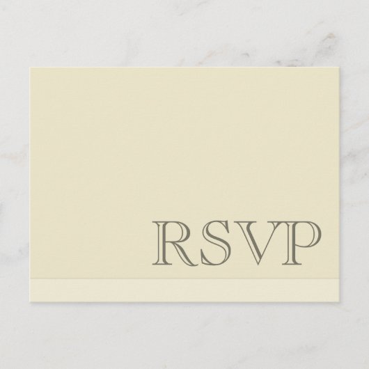ミニマルシンプル基本中立RSVP インビテーションポストカード (正面)