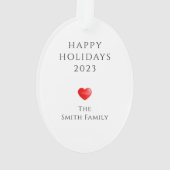 ミニマルシンプル家族の写真クリスマス オーナメント (裏面)