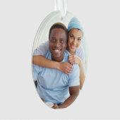 ミニマルシンプル家族の写真クリスマス オーナメント (正面)