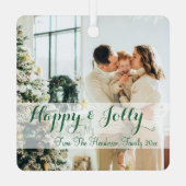 ミニマルシンプル家族の写真 メタルオーナメント (裏面)