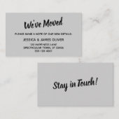 ミニマルシンプル引っ越しましたライトグレーカード 名刺 (正面/裏面)