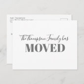 ミニマルシンプル引っ越しました移動予算 案内ポストカード (正面/裏面)