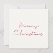 ミニマルシンプル文字赤クリスマス シーズンカード (正面)