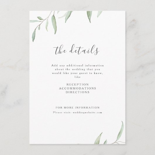 ミニマルシンプル植物結婚植物薬 エンクロージャーカード (正面)