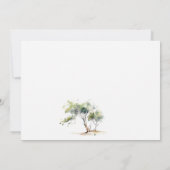 ミニマルシンプル水彩植物樹結婚林 サンキューカード (裏面)
