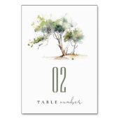 ミニマルシンプル水彩植物樹結婚林 テーブルナンバー (正面)