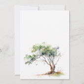 ミニマルシンプル水彩植物樹結婚林 招待状 (裏面)