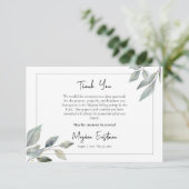 ミニマルシンプル派の緑の正統な葬儀 サンキューカード (スタンド正面)