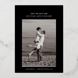 ミニマルシンプル独身の光箔 箔招待状