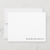 ミニマルシンプル白クラシック男らし ノートカード (正面)