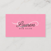 ミニマルシンプル白ピンクヘアスタイリストQRコード 名刺 (裏面)