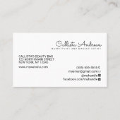 ミニマルシンプル白縁ど黒文字ロゴ 名刺 (裏面)