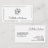 ミニマルシンプル白縁ど黒文字ロゴ 名刺 (正面/裏面)