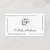 ミニマルシンプル白縁ど黒文字ロゴ 名刺 (正面)