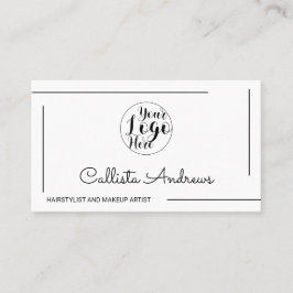 ミニマルシンプル白縁ど黒文字ロゴ 名刺