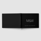 ミニマルシンプル白黒カスタムシッ結婚ク ゲストブック (全面)