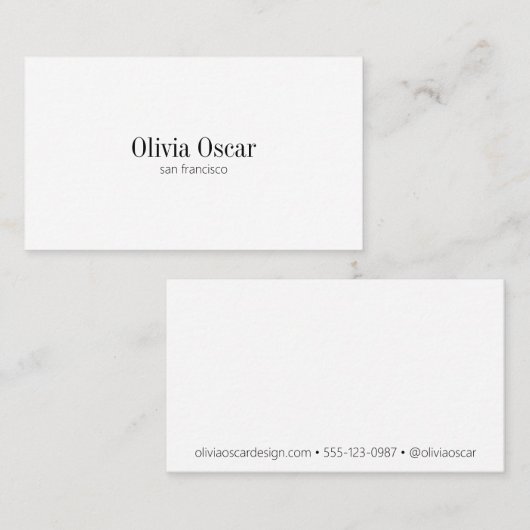 ミニマルシンプル白黒クリーン宇宙モダン 名刺 (正面/裏面)